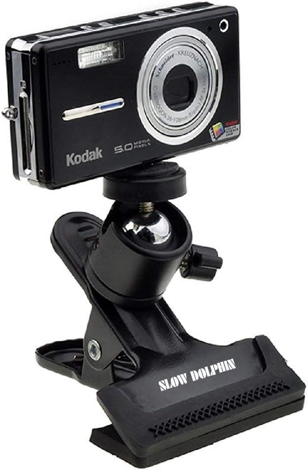 SLOW DOLPHIN Tripod Clip Clamp Mount Flash Reflector Holder for Studio Backdrop Camera with 360 Swivel Tripod Mini Ball Head Standard 1/4" Screw,SLR, Digital SLR, Video Came(2PACK)