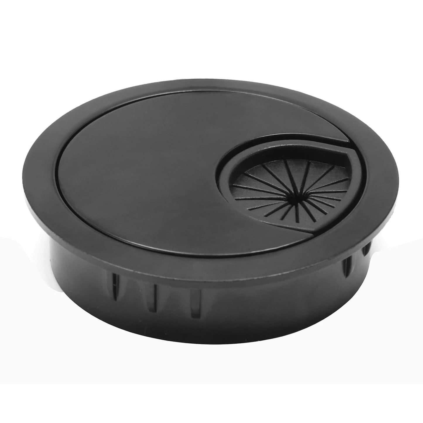 1 Pcs Desk Grommet 2" / 50 mm, Desk Cord Hole Cover, Cable Grommet Metal Zinc Alloy Materilal, Desk Hole Grommet for Home & Office Pc, Detachable Cable Cord Organizer-Flat Black