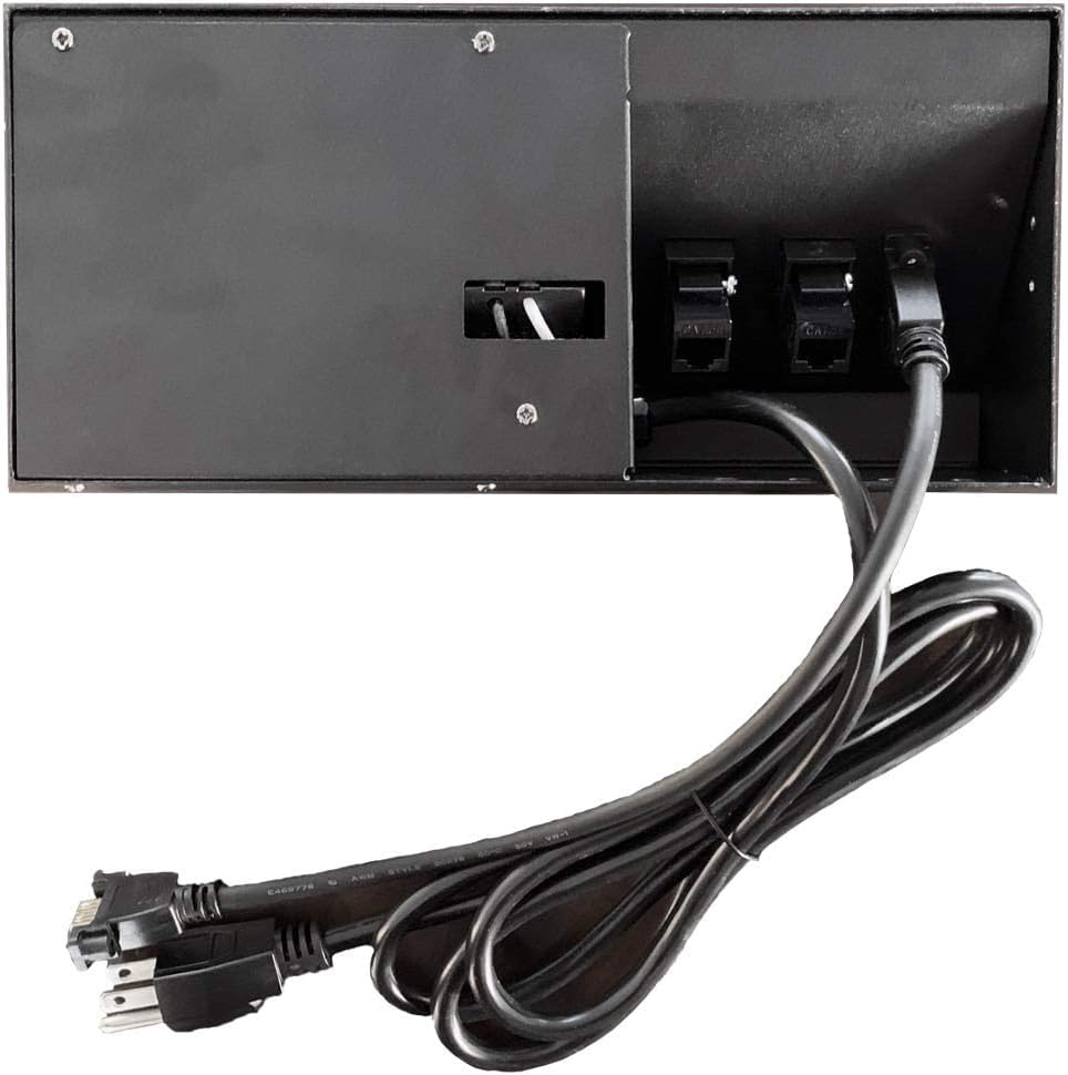 ZESHAN Cable Cubby Conference Table Power Box with 45 Degree Angle Convenient Plug-in Socket, Power Fully Enclosed Bottom Box Power Socket, USB, HDMI, RJ45