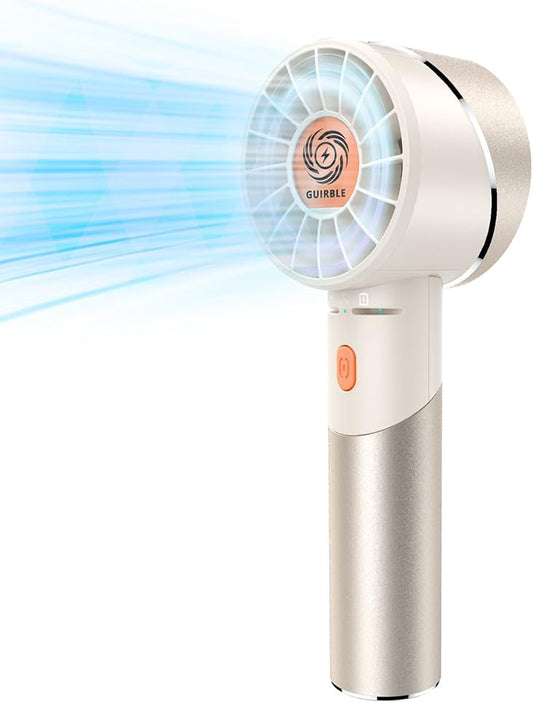 Handheld Fan,Portable Turbo Fan,Powerful Personal Fan(7000rpm High-Speed Motor,Battery Work 3-16 H),USB Rechargeable Mini Handheld Fan for Travel/Outdoor/Gift/Makeup (Beige)