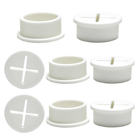 Desk Grommet, 1 in 25 mm Silicone Rubber Grommets, White Desk Hole Cover for Cables, Flexible Wall Cord Pass Through Grommet for Office Table Computer Home Furniture Wire Organizer-8 Pcs