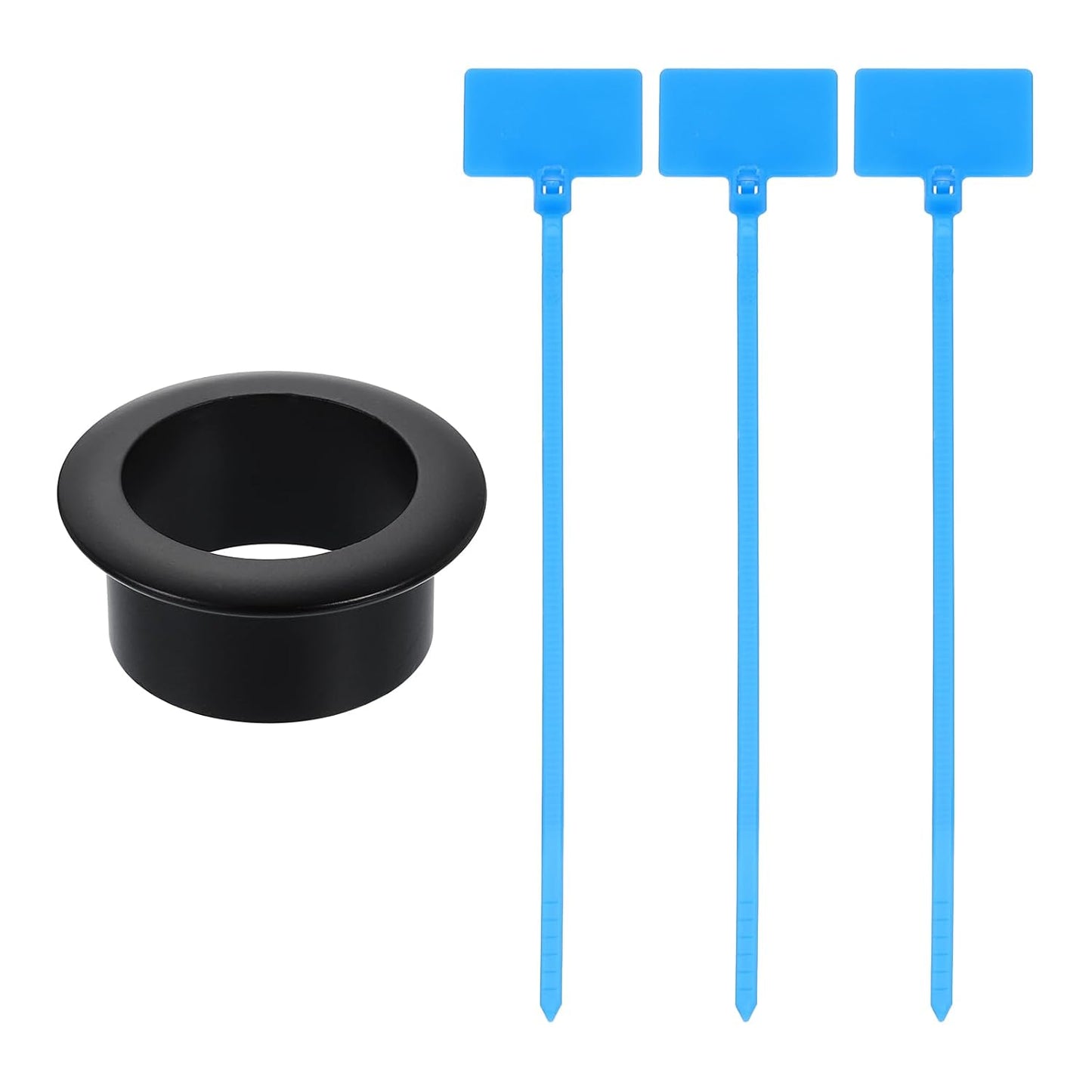 uxcell Desk Grommet, 1-3/16" (30mm) Zinc Alloy Cable Hole Cover Wire Cord Organizer with Marked Cable Ties for Home Office Desktop Wire, Black