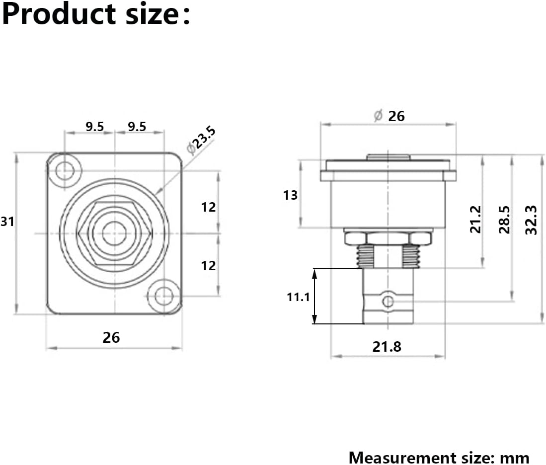 PENGLIN BNC Panel Mount Connector, D-Type BNC Pass-Through Connector, BNC Female to Female Chassis Socket for Surveillance Video Custom Communication
