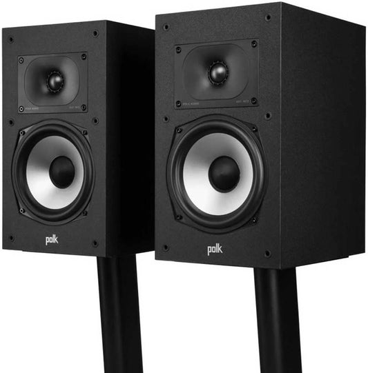Polk Monitor XT20 Pair of Bookshelf or Surround Speakers - Hi-Res Audio Certified, Dolby Atmos & DTS:X Compatible, 1" Terylene Tweeter & 6.5" Dynamically Balanced Woofer (Pair, Midnight Black)