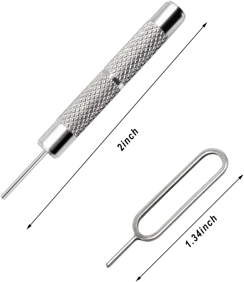 4 Pcs SIM Card Removal Openning Tool Tray Eject Pins Needle Opener Ejector Compatible with All iPhone Apple iPad HTC Samsung Galaxy Cell Phone Smartphone Watchchain Link Remover (Style A)