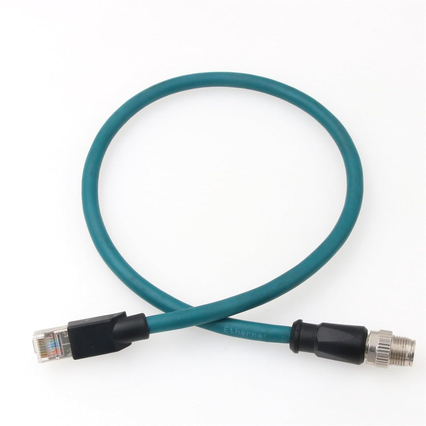 M12 Ethernet 8 Pin X Coded RJ45 CAT7e GigE Cable for Basler Cognex Vision Camera Sensor High Speed Network Switch Router PLC 30cm