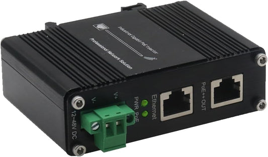 Industrial PoE++ Gigabit Injector 12-48VDC Input - Din Rail/Wall Mount,IEEE 802.3 at,Outdoor Rated Networking Power Supply 95W Ethernet Over Power for Industrial Devices and Camera