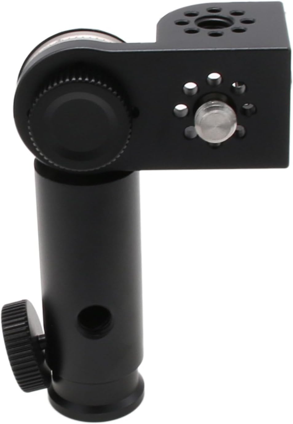 Tripod Mount Adapter and 3/8" 1/4" Bracket Block Cube 180 Swivel Rotation for Camera Video Monitor, Lens Motor, Microphone, Teradek Wireless System, Black