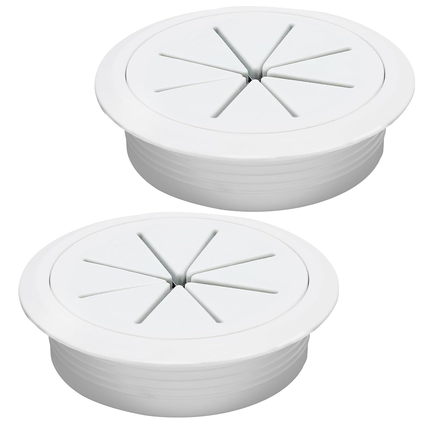 Desk Grommet 3-1/8" (80 mm), Desk Hole Cover for Cables White, Cable Grommet ABS Plastic, Desk Hole Grommet for Office and Home Table Cable, Detachable & Flexible Cable Cord Organizer-2 Pcs