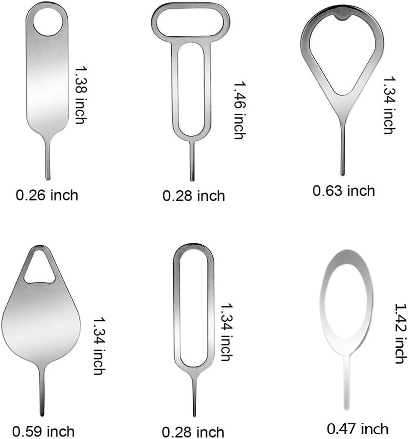 16 Pieces SIM Card Removal Openning Tool Tray Eject Pins Needle Opener Ejector Compatible with All iPhone Apple iPad HTC Samsung Galaxy Cell Phone Smartphone Watchchain Link Remover