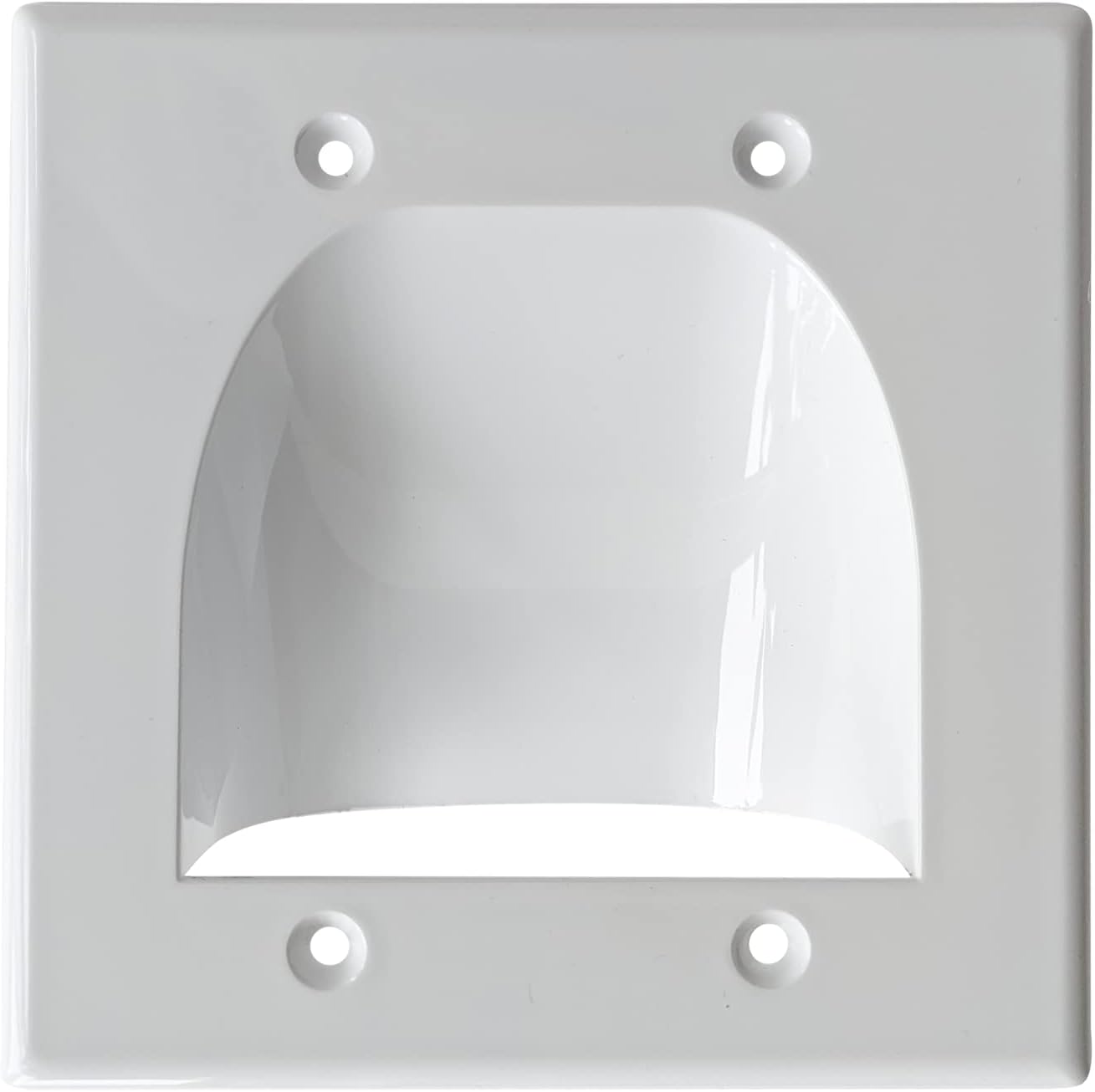 BestMounts - 6 Pack in Wall Cable Management TV Cord Hider for Wall Mounted TV - Recessed Wall Plates Cable Pass Through - Dual Gang Behind Wall Cable Management up to 8-10 Low Voltage Cords (White)