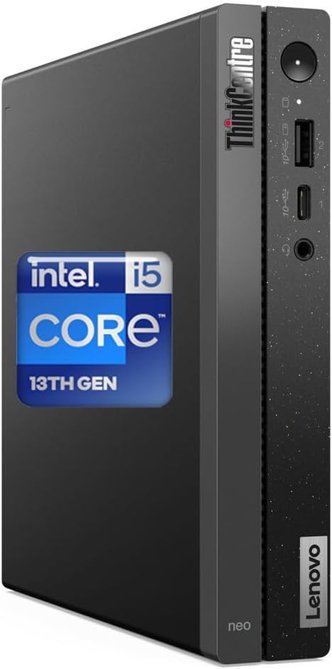 Lenovo ThinkCentre 50q Gen 4 Business Mini Desktop, 13th Gen Intel Core i5-13420H, 32GB RAM, 1TB SSD, Display Port, Wired Keyboard & Mouse, Wi-Fi 6, Windows 11 Pro, Black