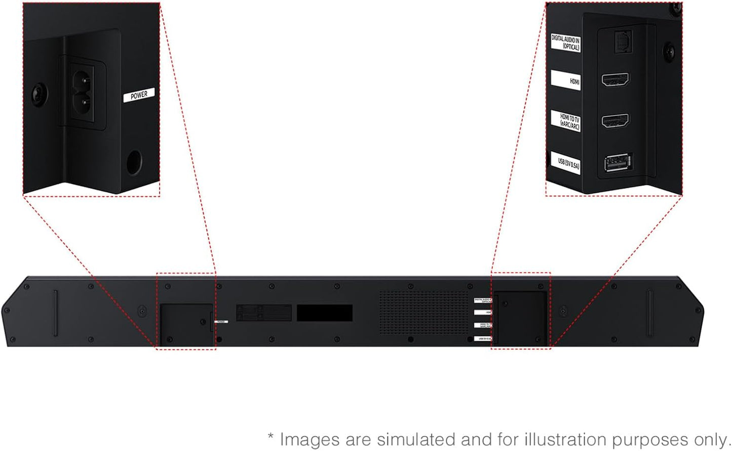 Samsung Q-Series Soundbar HW Q600F 3.1.2 ch Subwoofer (2025 Model) SpaceFit Sound Pro, Q-Symphony, Adaptive Sound