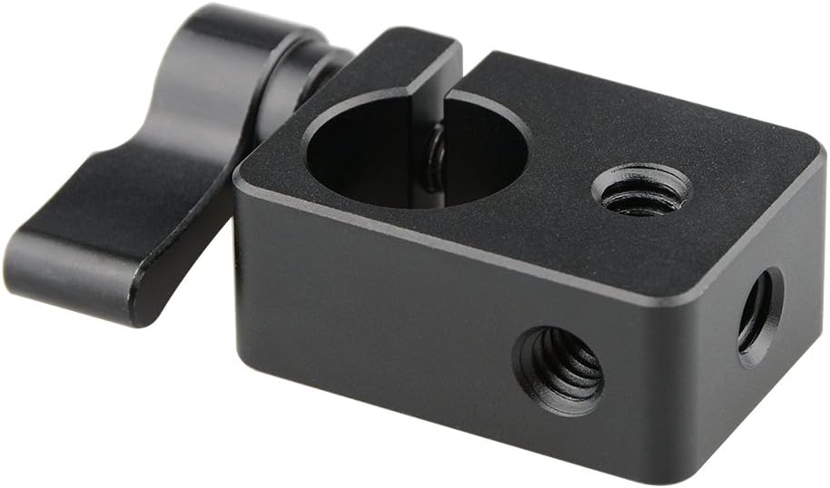 CAMVATE 15mm Single Rod Clamp for Camera DIY Accessories(Black) - 0874