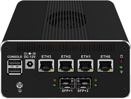 CWWK Intel Alder Lake N100(4C/4T Up to 3.4GHz)/N305(8C/8T Up to 3.8GHz) Dual SFP+10GbE Mini PC|4xIntel I226-V 2.5GbE |DDR5 Memory|PCI-E x4|HDMI+DP+Type-C (10 Gigabit N100, 32G RAM 2TB SSD)