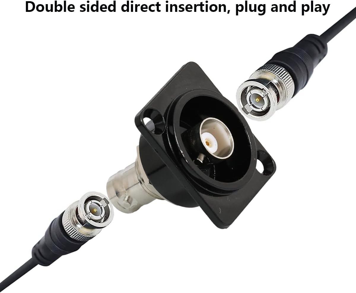PENGLIN BNC Panel Mount Connector, D-Type BNC Pass-Through Connector, BNC Female to Female Chassis Socket for Surveillance Video Custom Communication