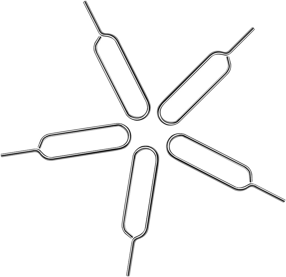 5-Pack Stainless Steel SIM Card Tray Ejector Pins - Universal Removal Tool for iPhone,iPad & Samsung Smartphones