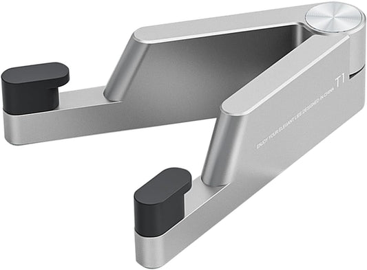 MONEER Cell Phone Stand, Phone Stand for Desk, Foldable & Portable iPhone Stand, Cell Phone Holder Desk Compatible with All Mobile Phone, iPhone, iPad mini, Tablet 4-10.5" (Silver)