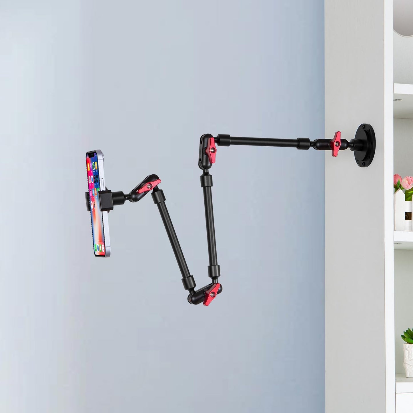 Super Upgraded Magic Arm with LED, 82cm Length, Phone Wall Mount Holder Bracket, Desk Mount, Phone Clip and Camera Clamp（Metal Base +82cm arms+Metal Clip