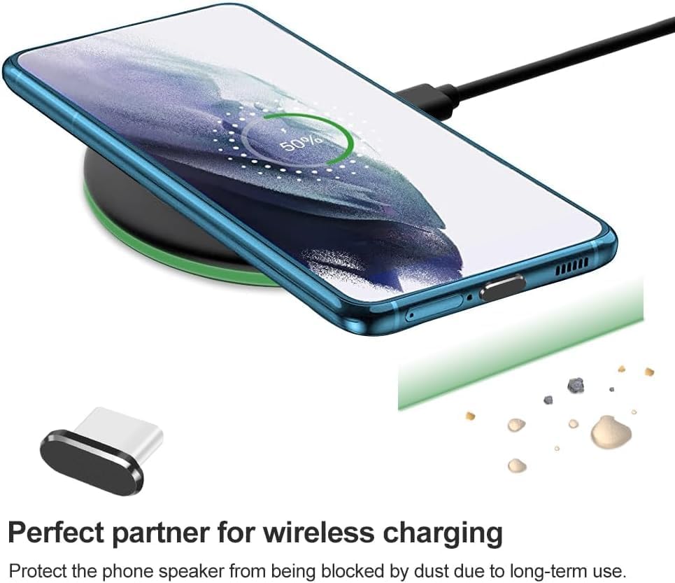 TOCOL USB C Dust Plug 4 Pack Type C Anti Dust Plug Cover Charging Port Protector Cap with Cleaning Brush for iPhone