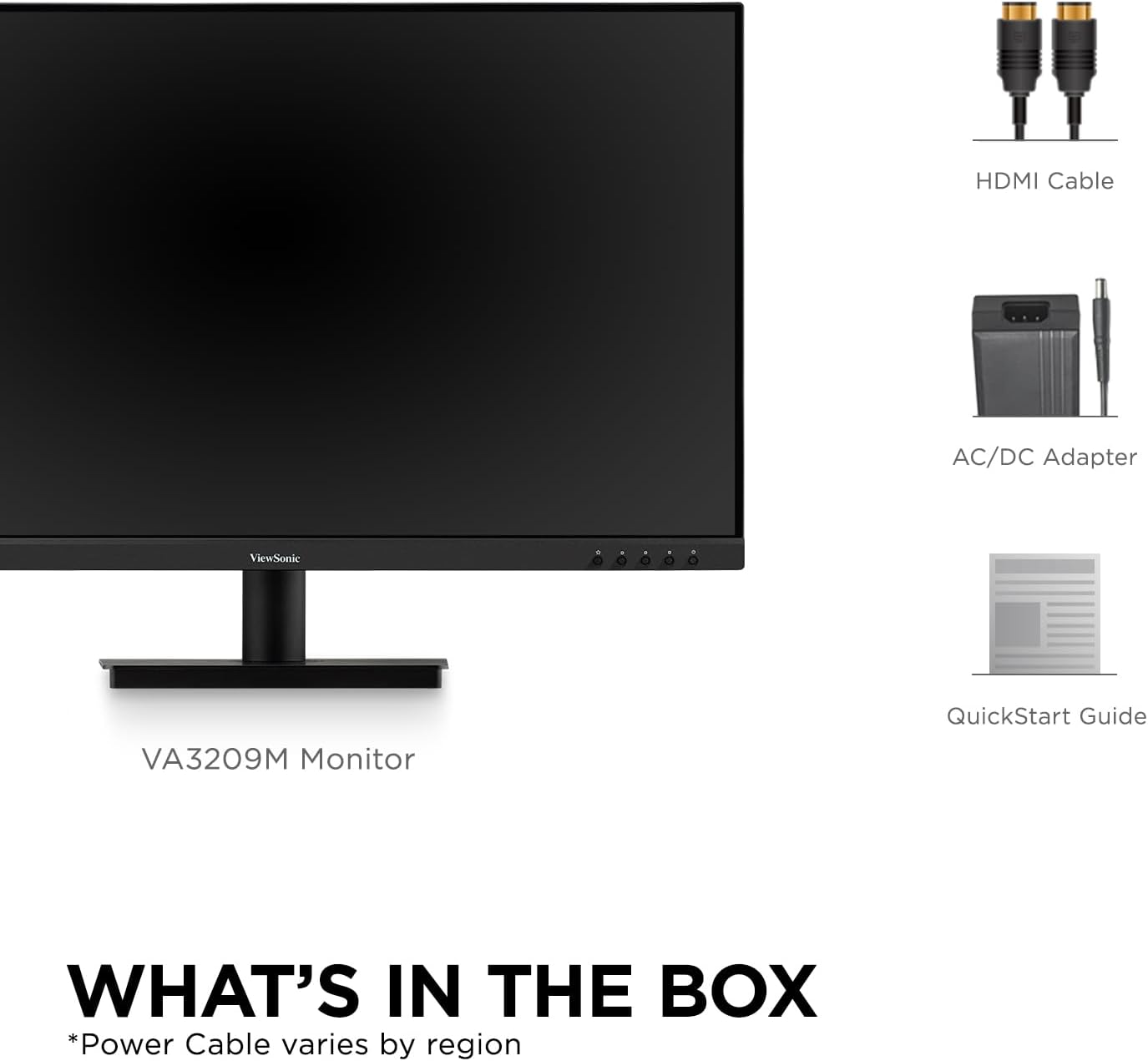 ViewSonic VA3209M 32 Inch IPS Full HD 1080p Monitor with Thin Bezels, 75Hz, Eye Care, HDMI, VGA Inputs for Home and Office