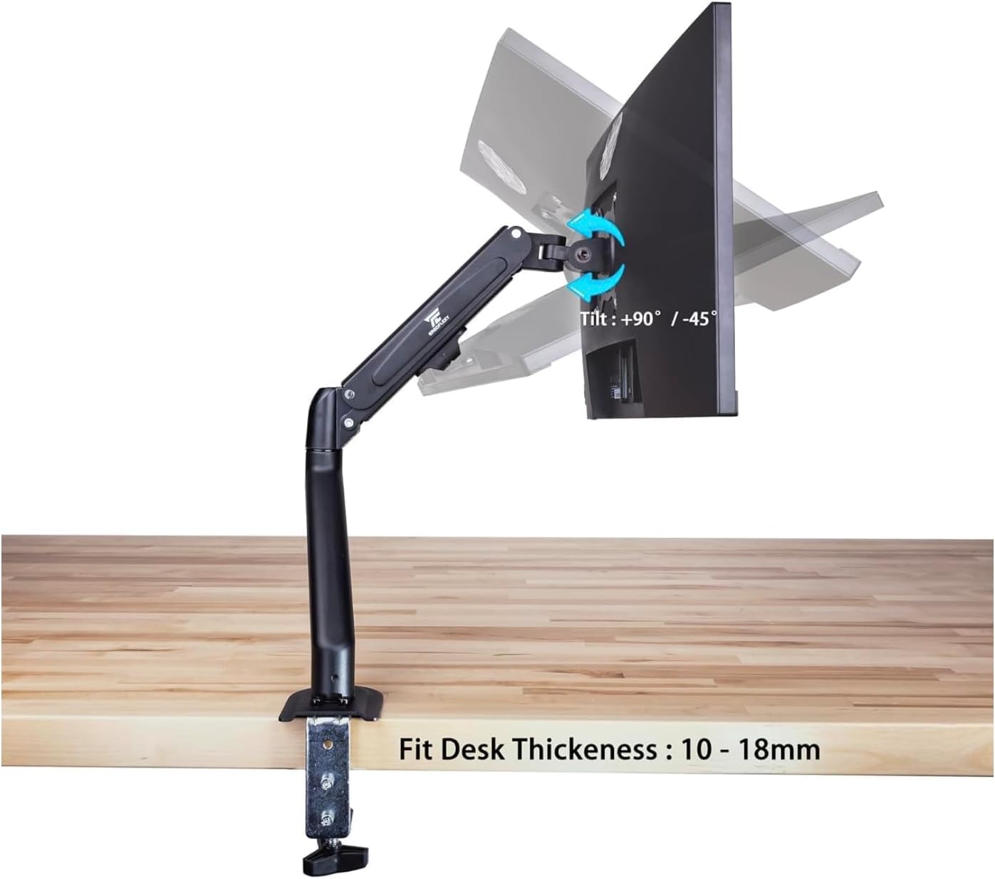 Dell 24" FHD VA Monitor with 5 ms Response Time, Flicker Free & Anti-Glare Display, VESA Mount(100x100mm), 1 x DisplayPort, VGA, Home & Business, Black (2025 Latest Model) & Ergoflexy Single Mount Arm