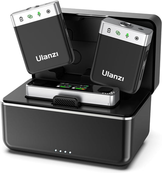 ULANZI AM18 Wireless Lavalier Microphone, Compact Mini Lapel Mic with 200m/656ft Range, Noise Cancellation, 20H Battery for DSLR Cameras, iPhone, Android, Live Streaming, Video