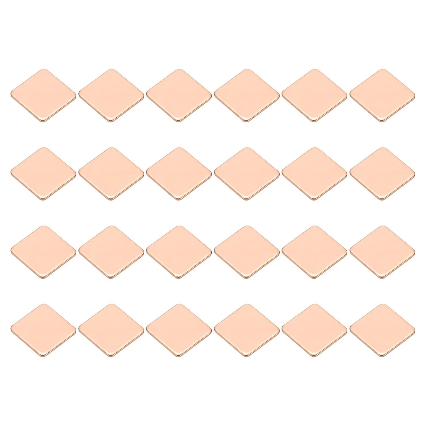 PATIKIL Copper Heatsink Pad Shims, 24 Pcs 15x15x1.2mm Copper Pad Shim IC Chipset GPU CPU Thermal Heatsink for Cooling Laptop Desktop Computer