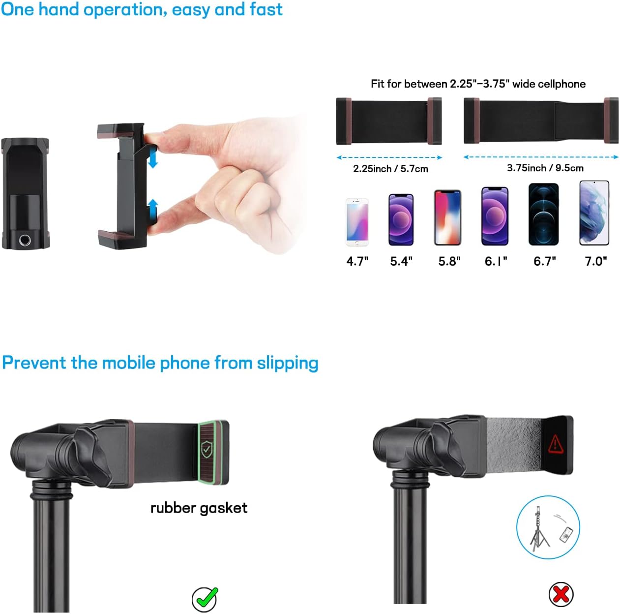 Victiv 68 inch/ 173cm Phone Tripod Stand, Selfie Stick Tripod for Filming with Remote &Smartphone Holder