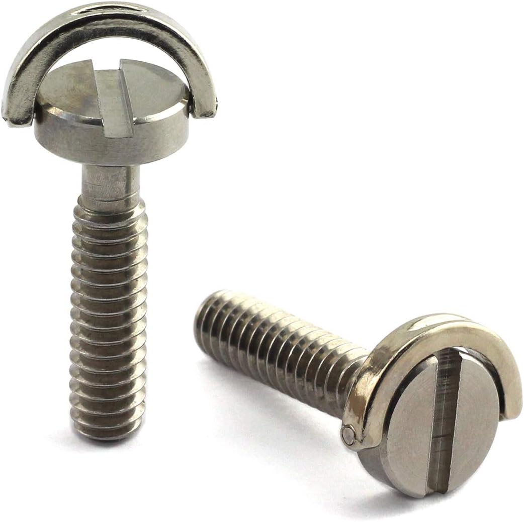 HJ Garden 2pcs 1/4-20 Thread D-Ring Stainless Steel Camera Fixing Screws for Camera Tripod Monopod QR Plate,D Shaft Quick Release Plate Mounting Screw 30mm Length