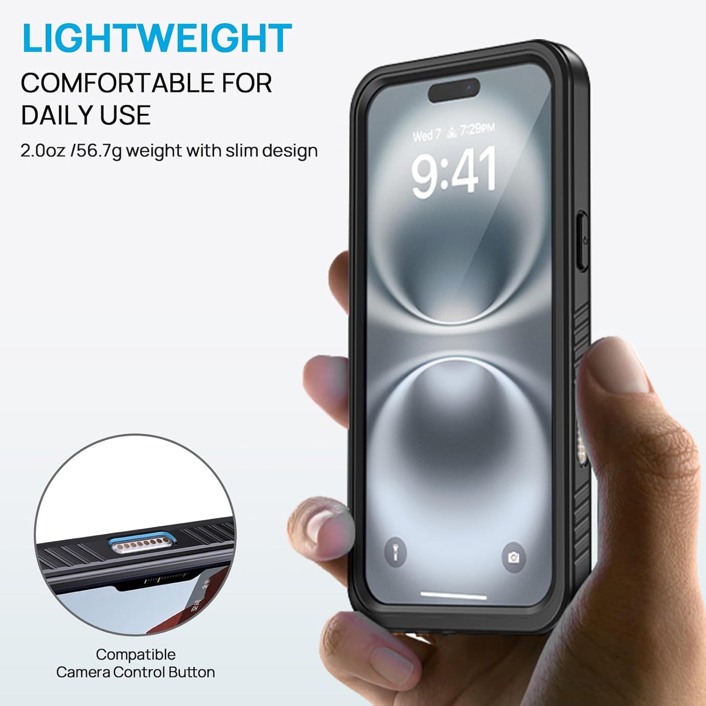 Lanhiem for iPhone 16 Plus Case Magnetic, Waterproof Dustproof Cover [Built in Screen Protector] [Compatible with MagSafe], Full Body Heavy Duty Protective Phone Case for iPhone 16 Plus - 6.7” (Black)