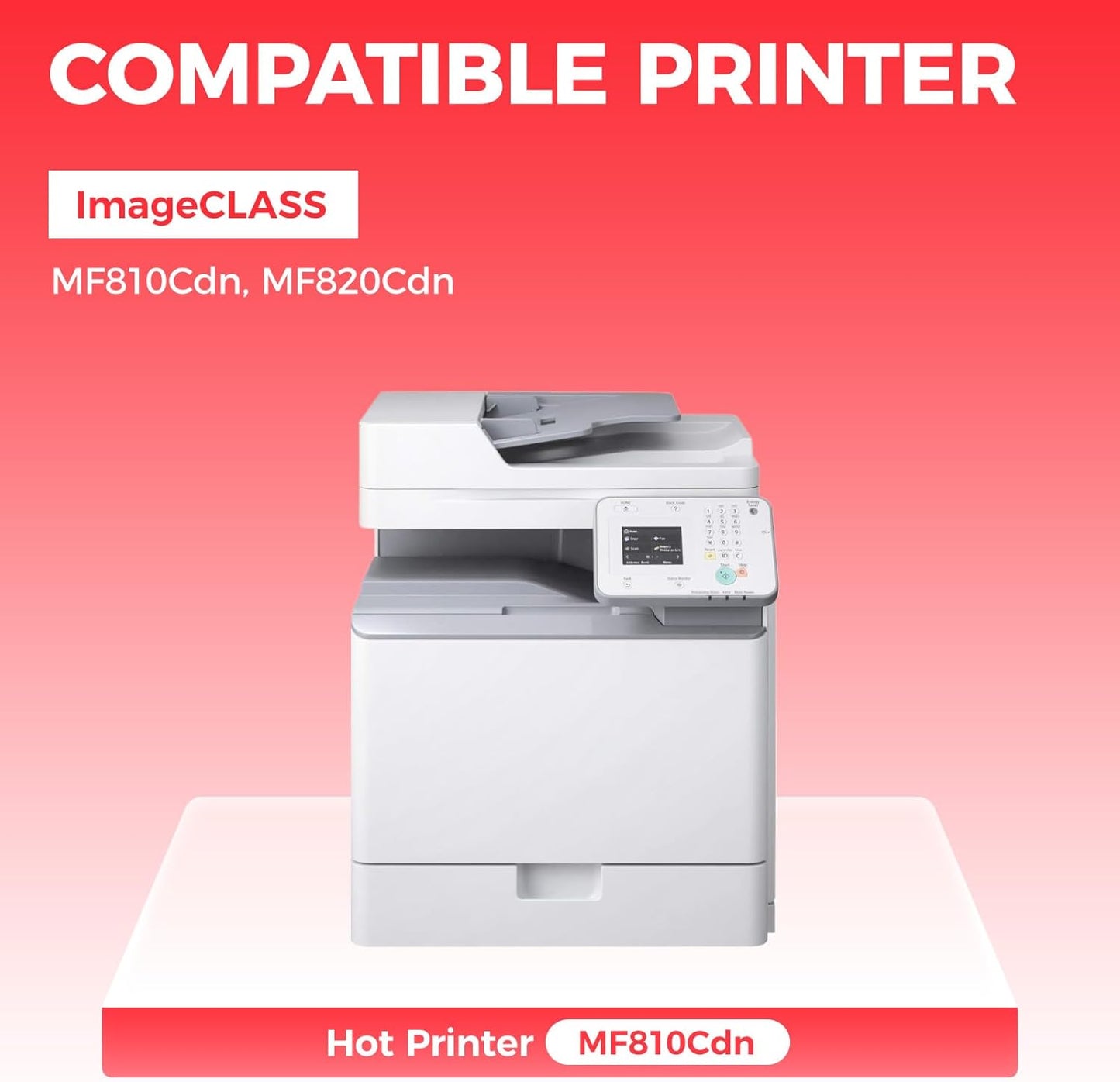 034 CRG034 Toner Cartridge Set 4-Pack High Yield Replacement for Canon 034 CRG-034 9454B001 9453B001 9452B001 9451B001 Toner Cartridge Compatible with Canon Color imageCLASS MF810Cdn MF820Cdn Printer