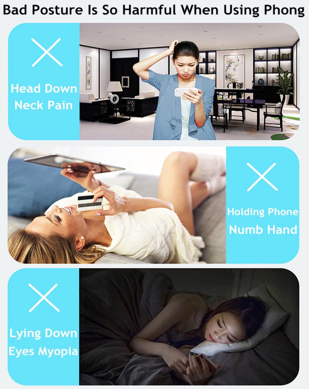 Adjustable Foldable Cell Phone Stand for Desk, Compatible with Most Smartphones and Tablets, Fits Devices up to 10 Pounds