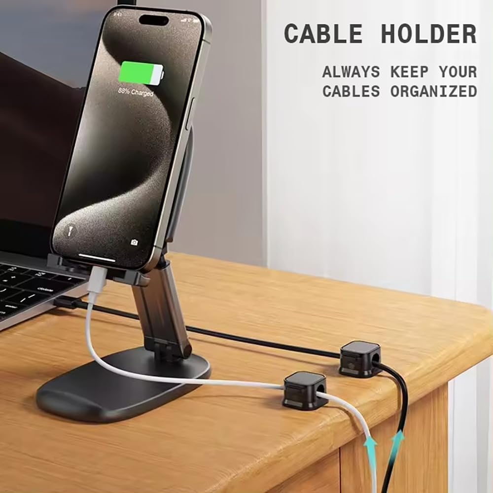 Generic 6 Pack Magnetic Cord Holder, Adhesive Wire Organizer, Under Desk Cable Clip Management, Cord Keeper Organizer for Office Home Desk Wall Nightstand (White)