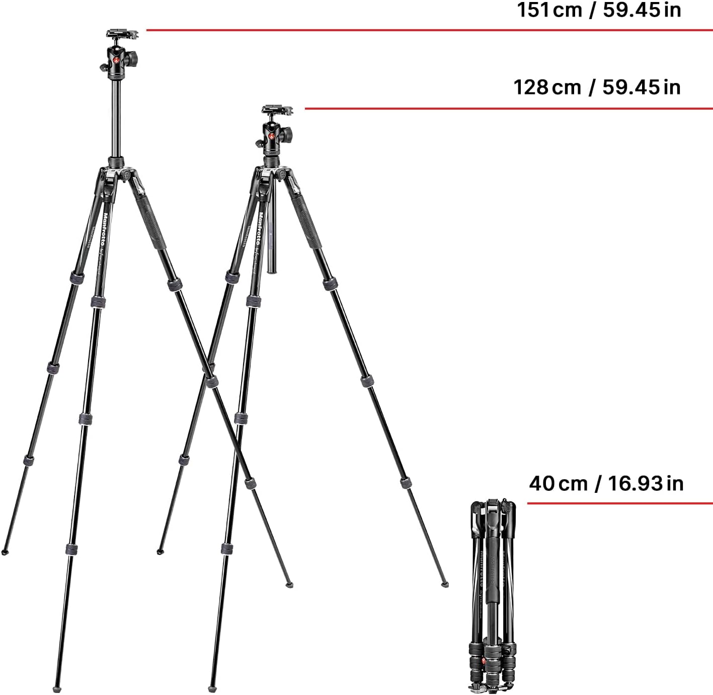 Manfrotto Befree Advanced Camera Tripod Kit with Twist Closure, Travel Tripod Kit with Ball Head, Portable and Compact, Camera Tripod in Aluminum for DSLR, Reflex, Mirrorless, Camera Accessories
