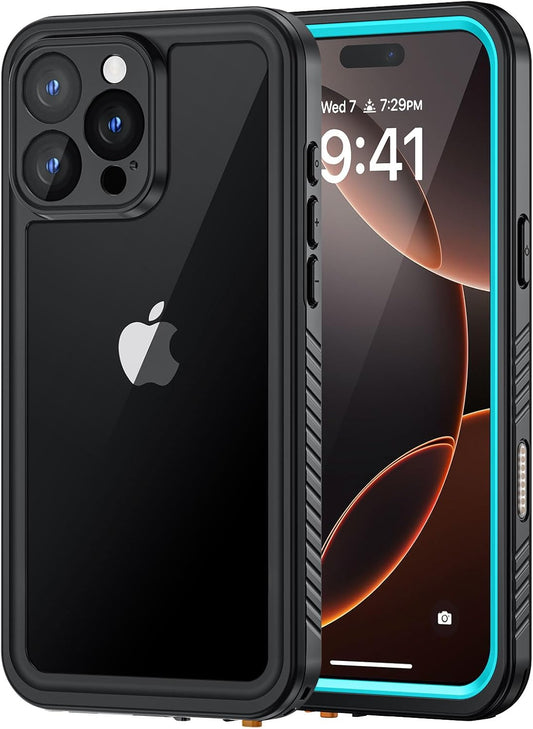 Lanhiem for iPhone 16 Pro Max Case, IP68 Waterproof Dustproof Shockproof Cases with Built-in Screen Protector, Full Body Heavy Duty Rugged Phone Cover for iPhone 16 Pro Max - 6.9 inch (Blue)