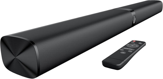 Sound Bar for Smart TV, Soundbar with Bluetooth/ARC/Opt/AUX Connect, Auto Volume Boost, 3 Equalizer Modes, 2 in 1 Detachable Soundbar for TV/PC/Gaming/Projectors