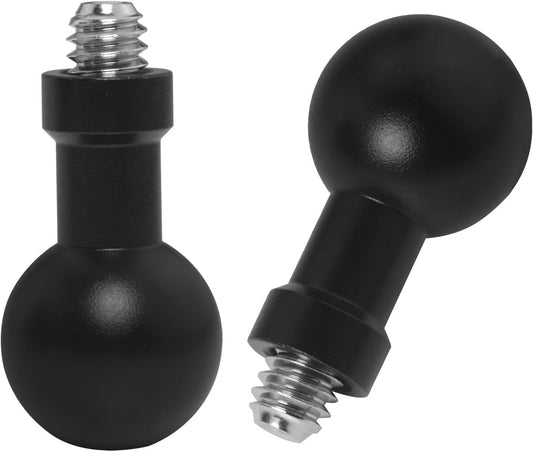 2PCS 17mm Ball Head to 1/4 Stainless Steel Short Screw Connection Rod Car Mobile Phone Navigation Mount Motorcycle Rearview Mirror Accessories Camera Camera Connection Accessories