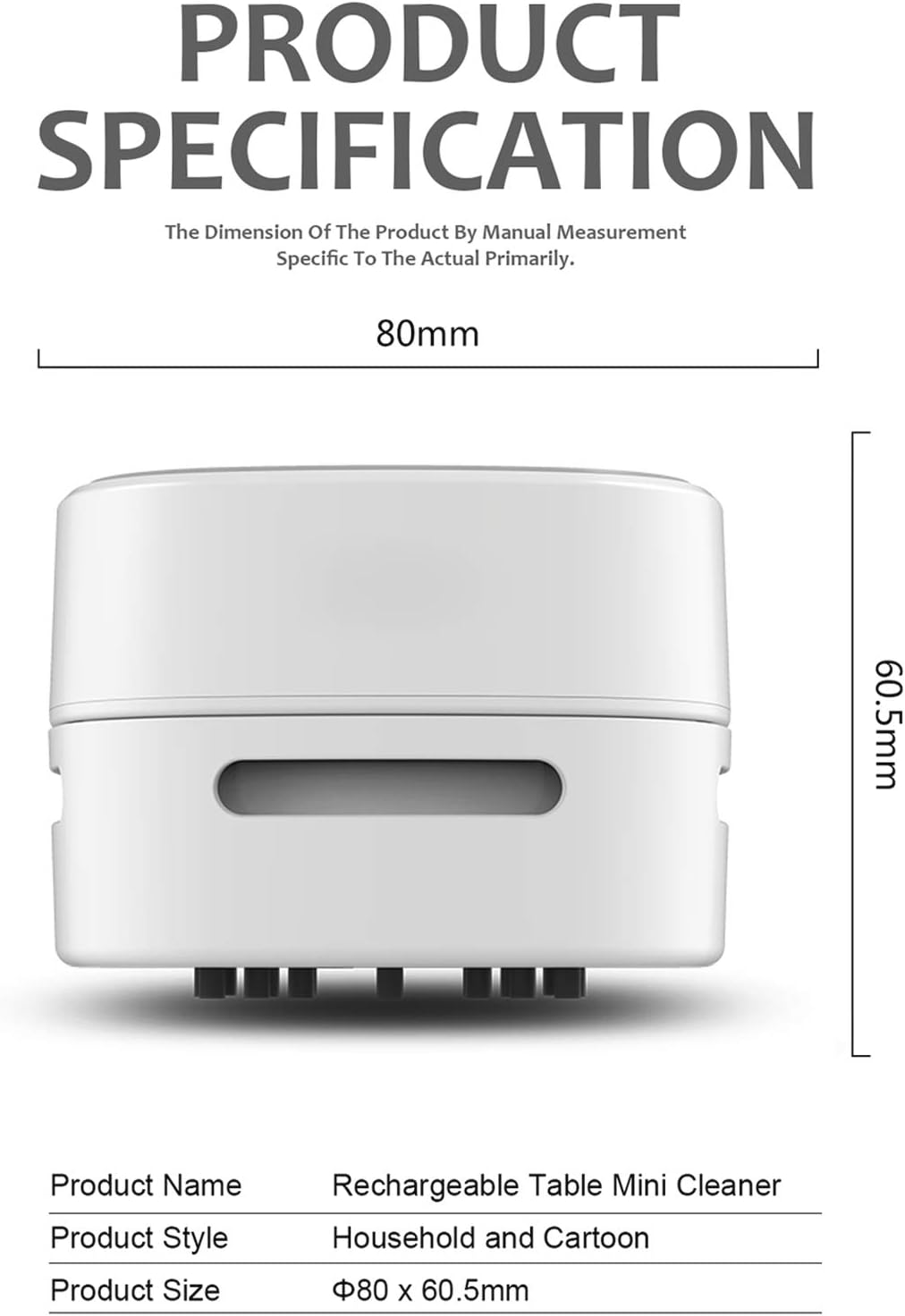 ODISTAR Desktop Vacuum Cleaner, Mini Table dust Sweeper Energy Saving,High Endurance up to 400 mins,360º Rotatable Design for Keyboard/Home/School/Office (White)