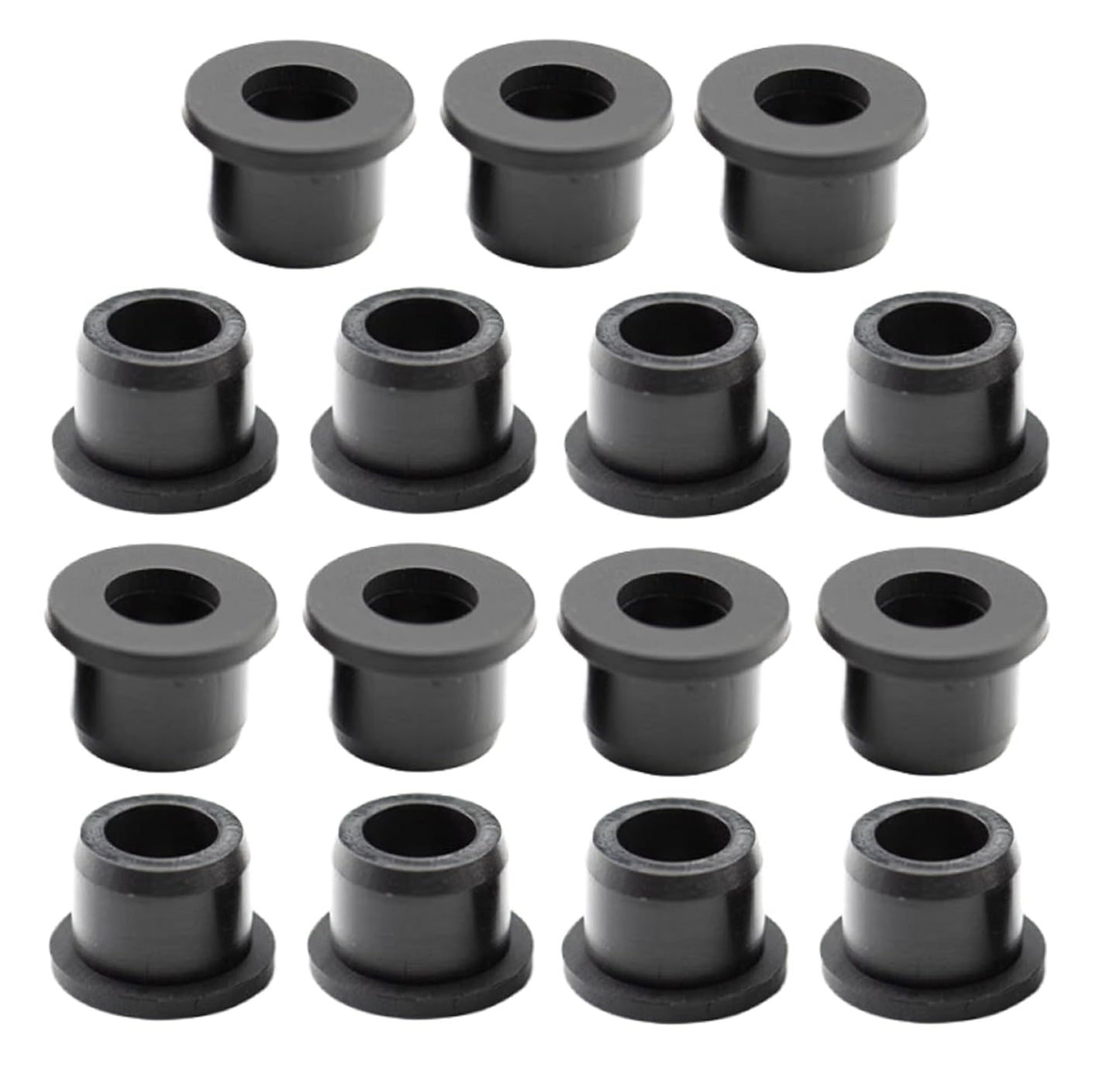 15 pcs 9/16" Drill Hole，3/8" ID Black Silicone Top hat Rubber Grommets for Wiring，Automotive，Firewall，Hole Plug，Desk，Screw，Water and Gas Pipe，Drain，House Siding，Cable Bushing，Glass，Wire Plug