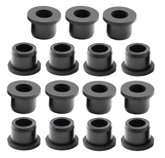 15 pcs 9/16" Drill Hole，3/8" ID Black Silicone Top hat Rubber Grommets for Wiring，Automotive，Firewall，Hole Plug，Desk，Screw，Water and Gas Pipe，Drain，House Siding，Cable Bushing，Glass，Wire Plug