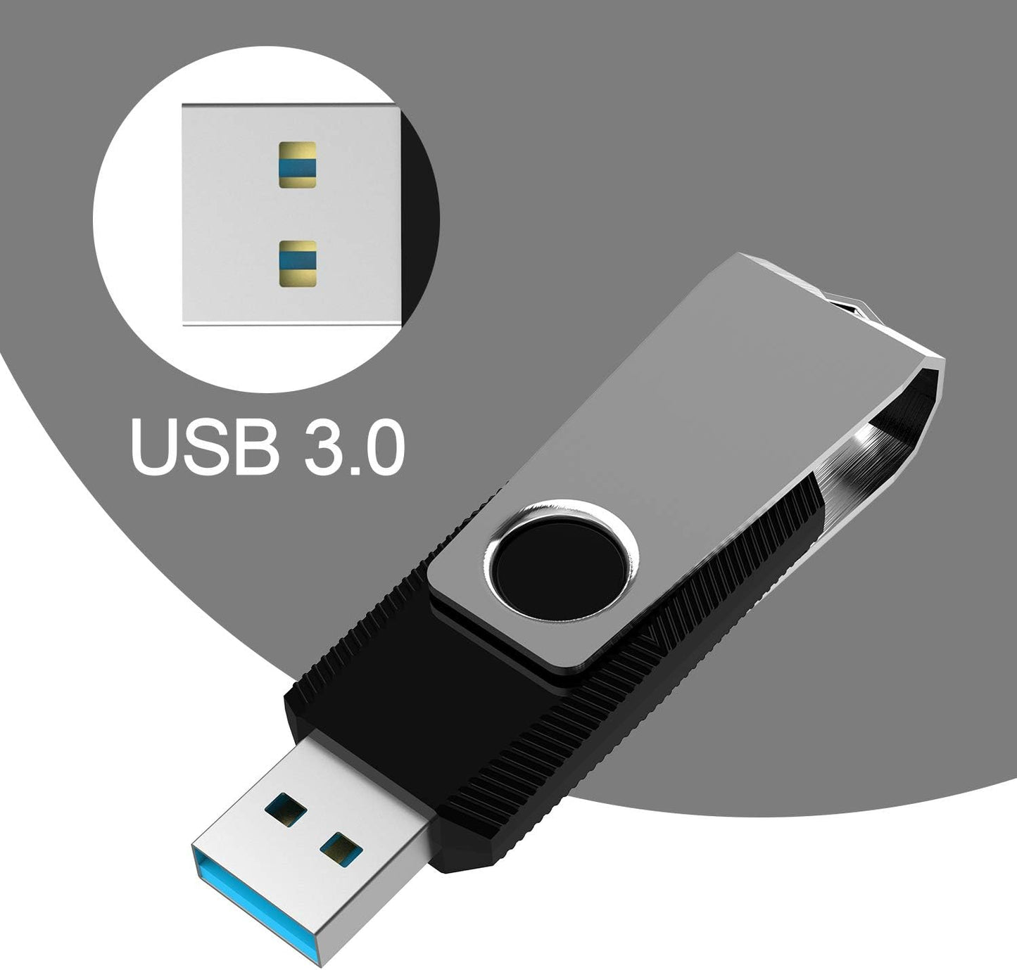 KEXIN USB 3.0 Flash Drive 64 GB 10 Pack Flash Drive 3.0 Thumb Drive Jump Drive Memory Stick Data Storage Pen Drive Black