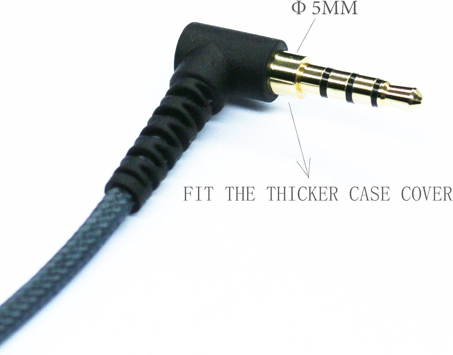 100cm(3.2ft) Right Angle 4 Pole 3.5mm 1/8 inch Male to 4 Pole 3.5mm 1/8 inch Female Stereo Audio Headphone Earphone Extension Cable Adapter Cord Tangle-Free Braided Wire