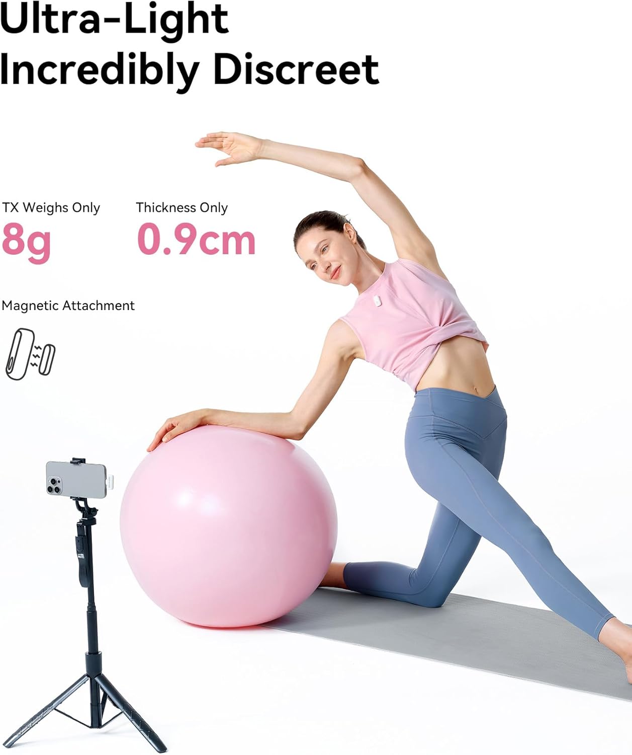 Hollyland Lark A1 Wireless Mini Microphone for iPhone & Android, 48kHz/24-bit, 3-Level Intelligent Noise Cancel, Microphone for YouTube, Podcast, Vlogging (White, 2TX + 2RX + Charging Case)