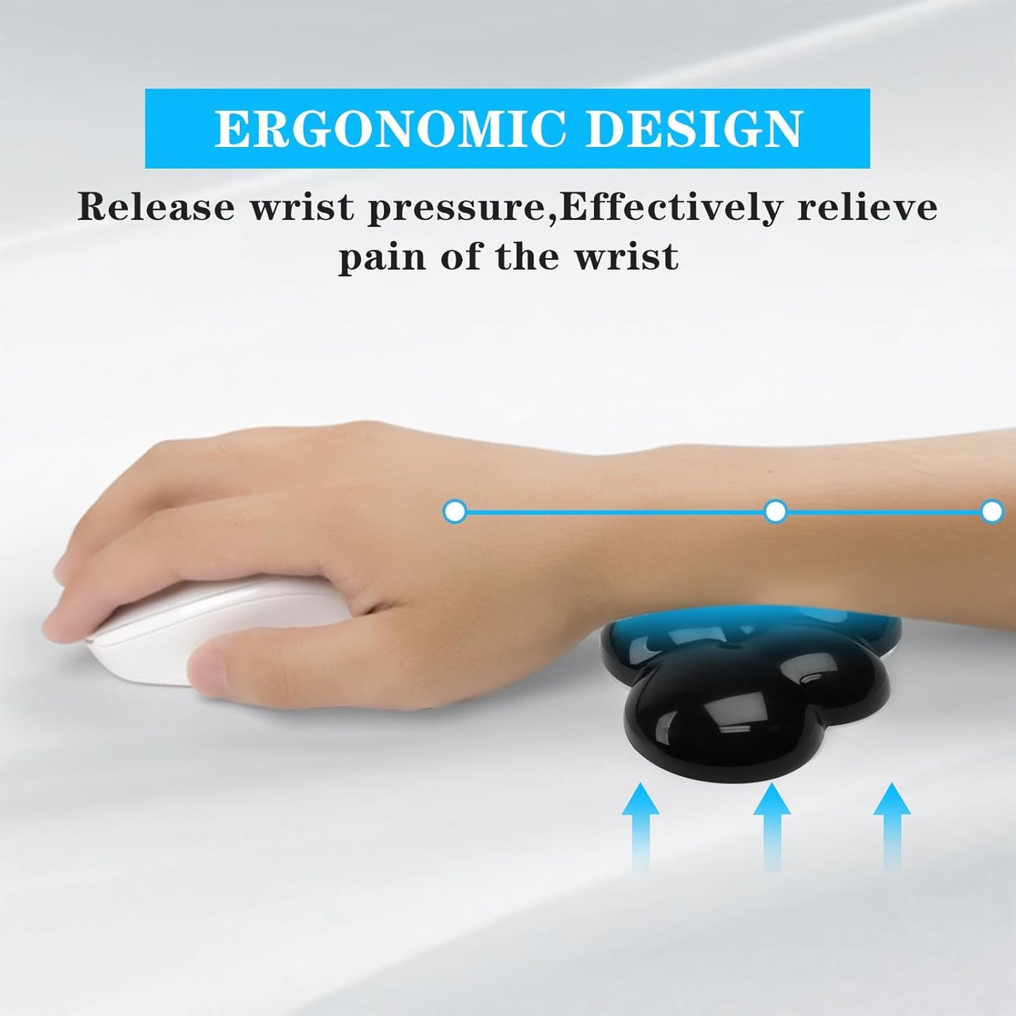 Gel Cloud Mouse Wrist Rest, Cute Wrist Support and Arm Support for Mouse Rest Typing Pain Relief，Suitable for Office/Computer/Laptop/Gaming (Transparent Black)