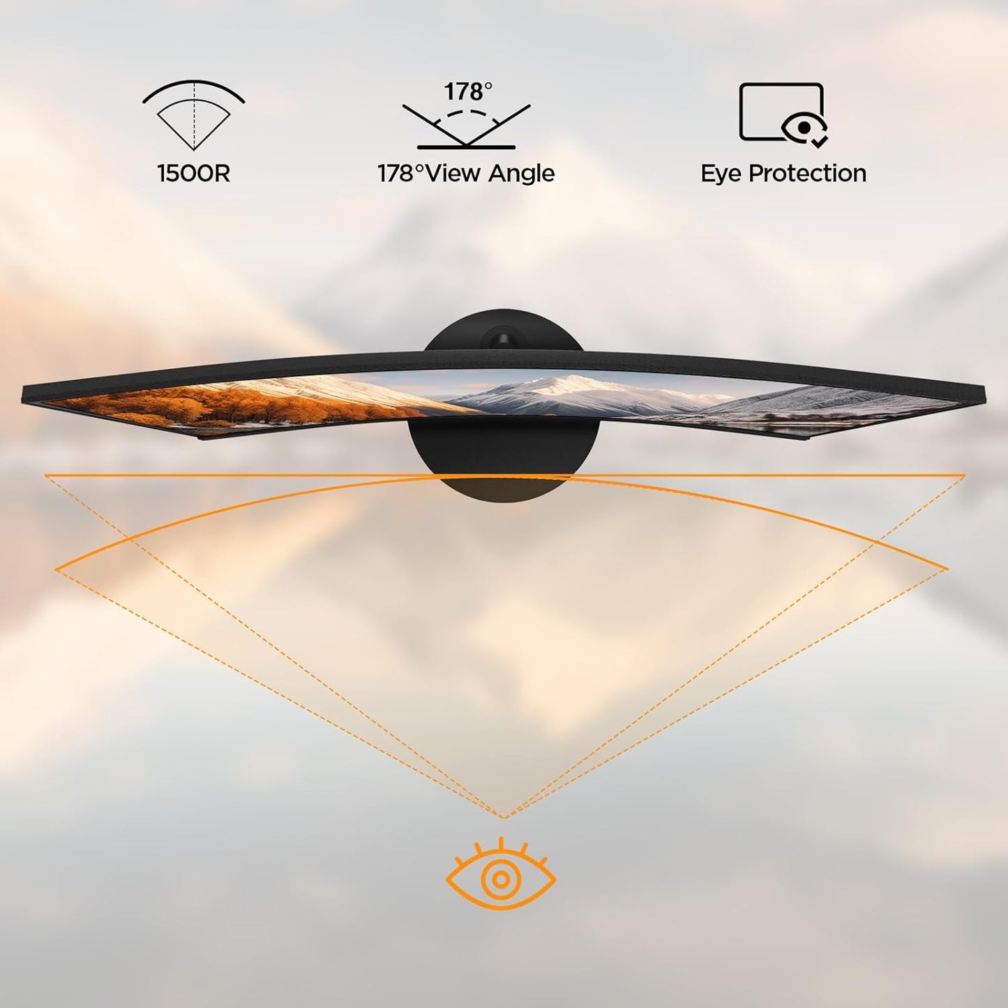 KOORUI 27 Inch Curved Monitor FHD 1080P Display, 75Hz PC Screen, Computer Monitor with HDMI VGA,Tilt Adjustable,1500R, Flick-Free Eye Care