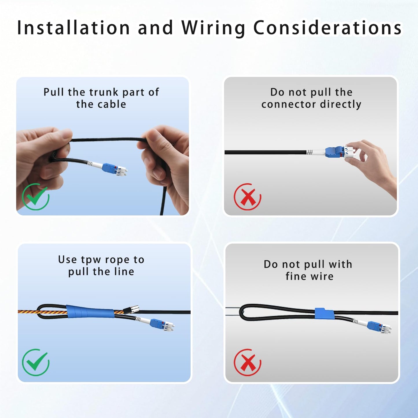 1000M/3281FT LC to LC Armored Outdoor Fiber Optic Cable, Single Mode Duplex 9/125μm SMF Fiber Patch Cord, OS1/OS2 Compatible, Black LSZH Jacket, Uniboot Jumper for FTTH, Data Center, Long-Distance Use