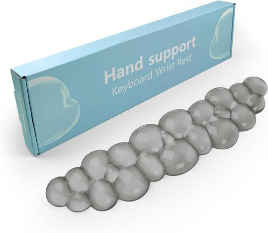 Gel Cloud Keyboard Wrist Rest, Cute Wrist Support and Arm Support Keyboard Rest for Keyboard Typing Pain Relief，Suitable for Office/Computer/Laptop/Gaming（Keyboard Wrist Rest Gray ）