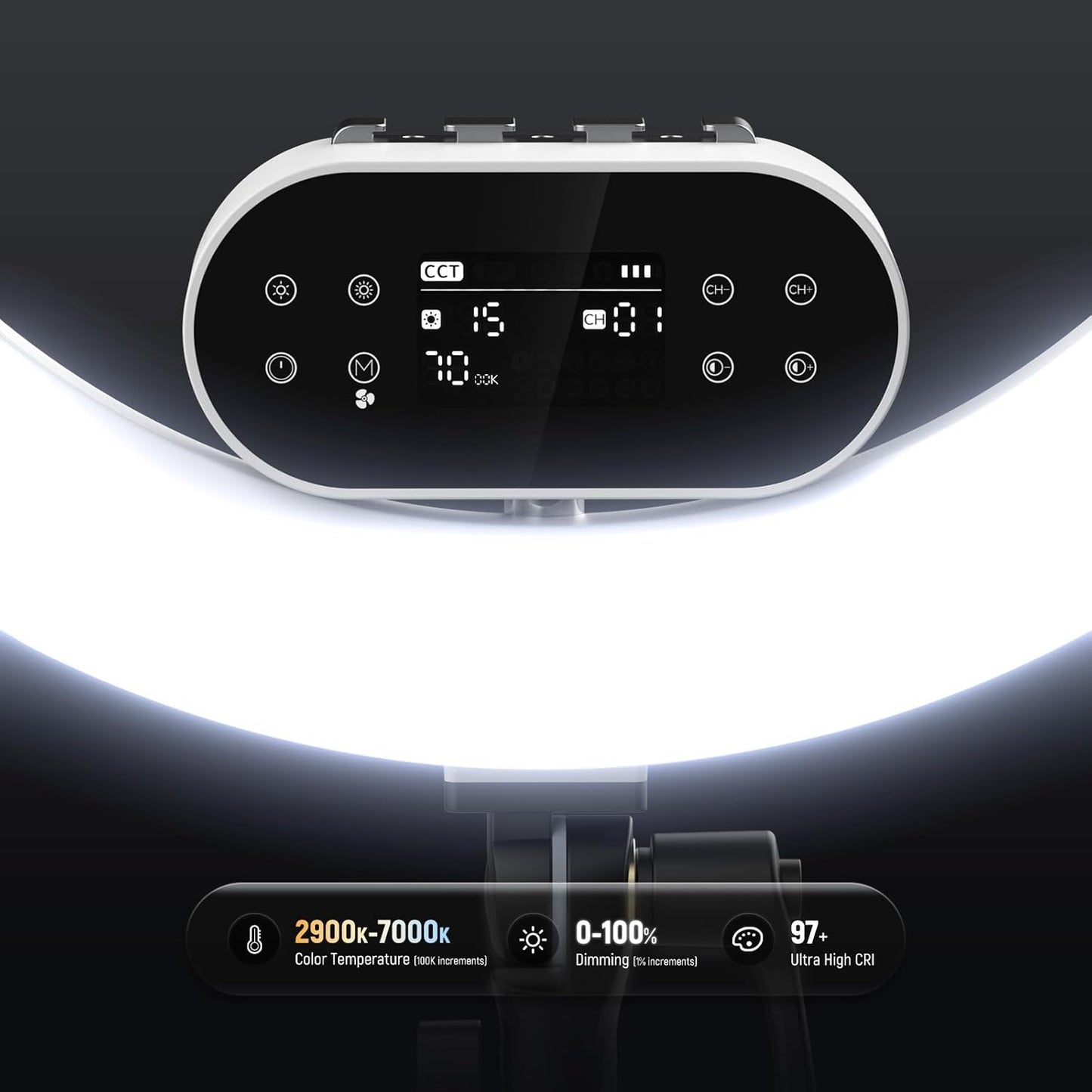 NEEWER 19" 100W High Power LED Ring Light with Tripod Stand & 3 Phone Holders Compatible with iPhone, 2900-7000K CRI97+ App&2.4G Control Lighting for Selfie Video Recording Makeup Streaming, RH100B