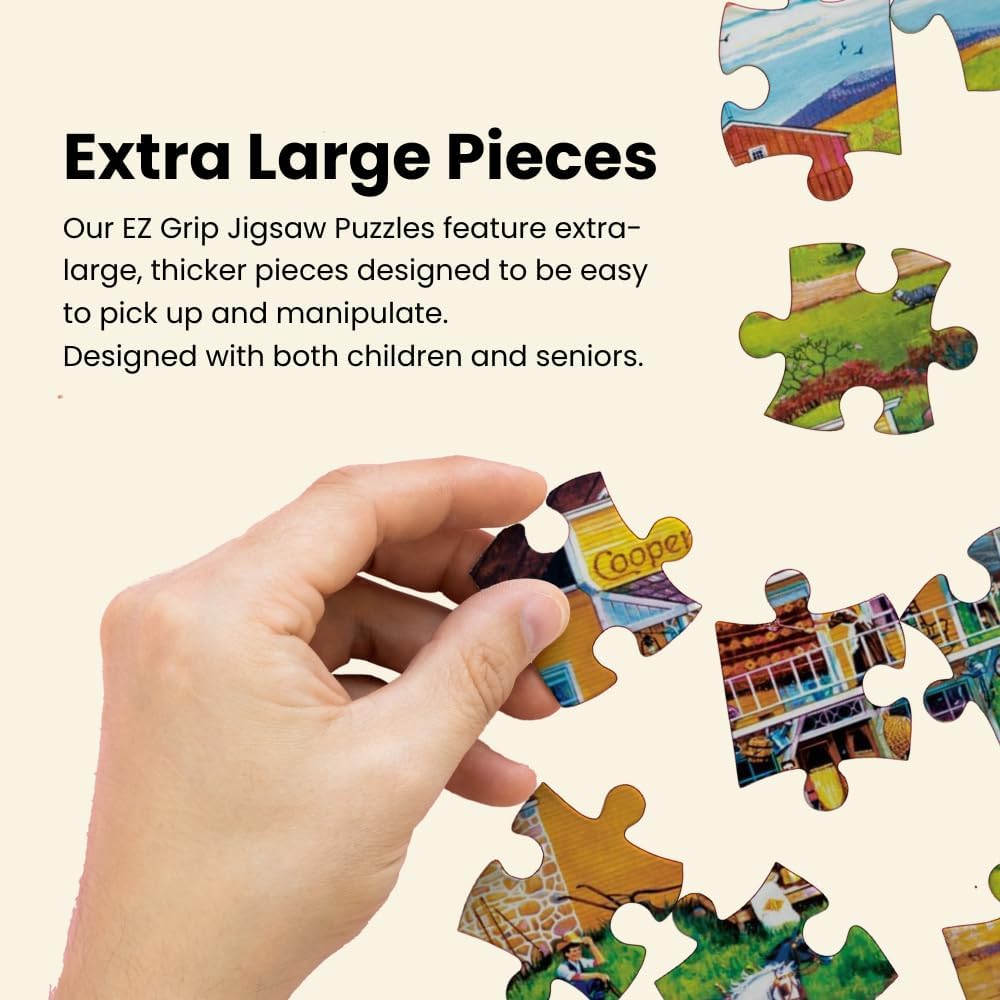 MasterPieces - 500 Piece Jigsaw Puzzle, Large EZ Grip Shapes, Labor Day, Fun for Adults, Seniors, Family, Kids, 19.25" x 26.75"